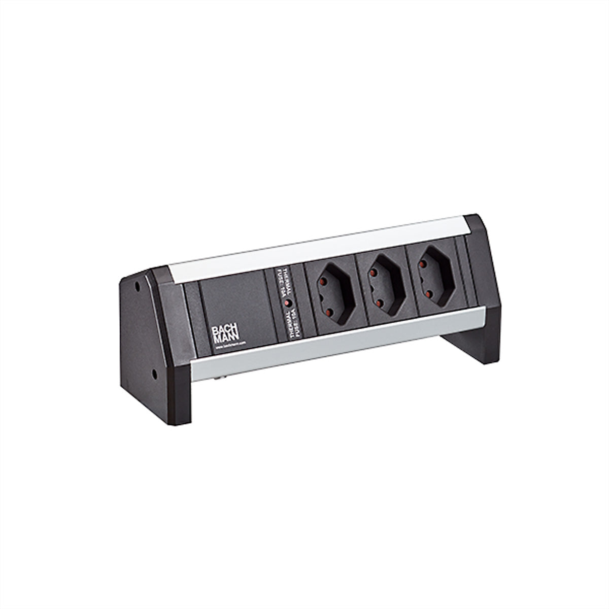Bachmann DESK 3xCH 0° – Tischsteckdosenleiste, 3× T13 (Typ J), Stecker GST18