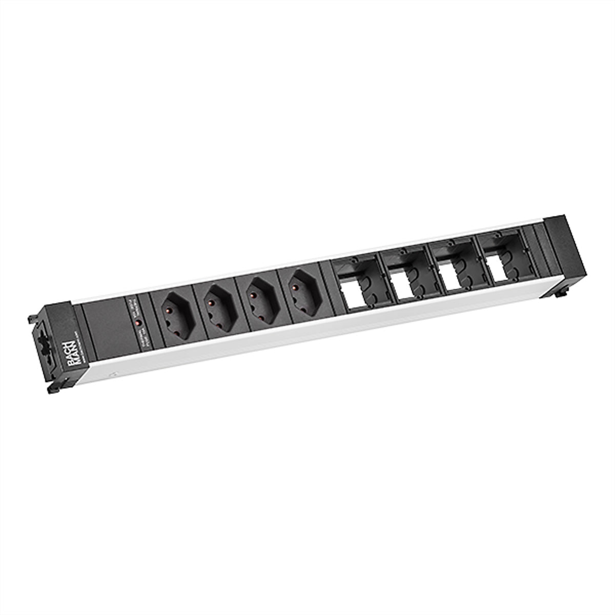 Bachmann Einbau-Anschlussfeld CONFERENCE, 4× T13, 10 A, Wieland GST18 Stecker, Schwarz