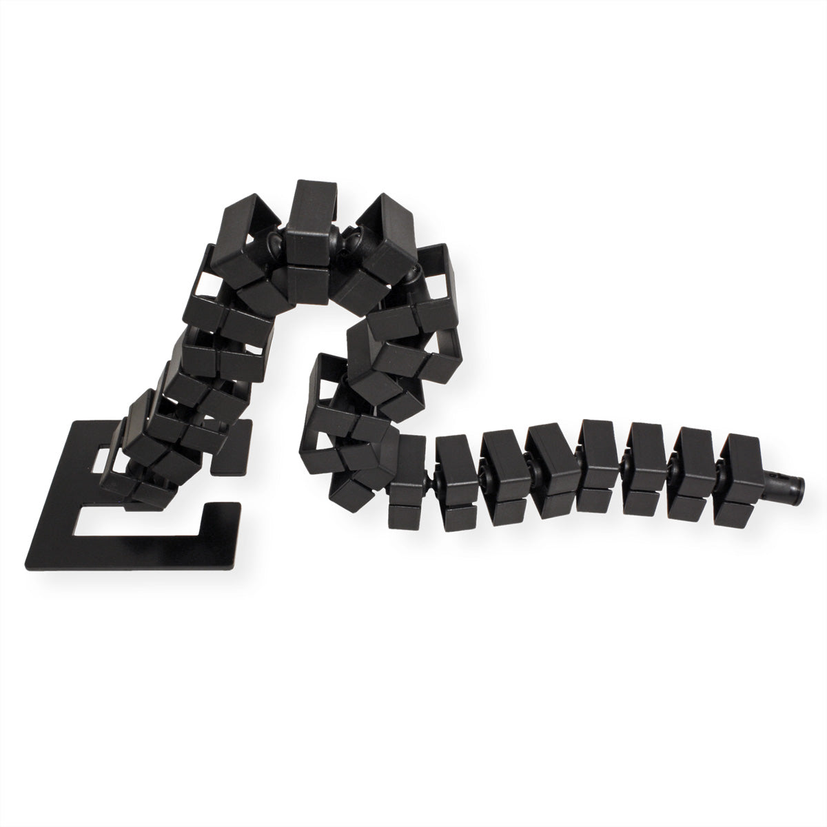 Bachmann Quadro Kabelmanagement-Set – Kabelschlange 0,75 m – Polypropylen – Schwarz, mit Bodenplatte