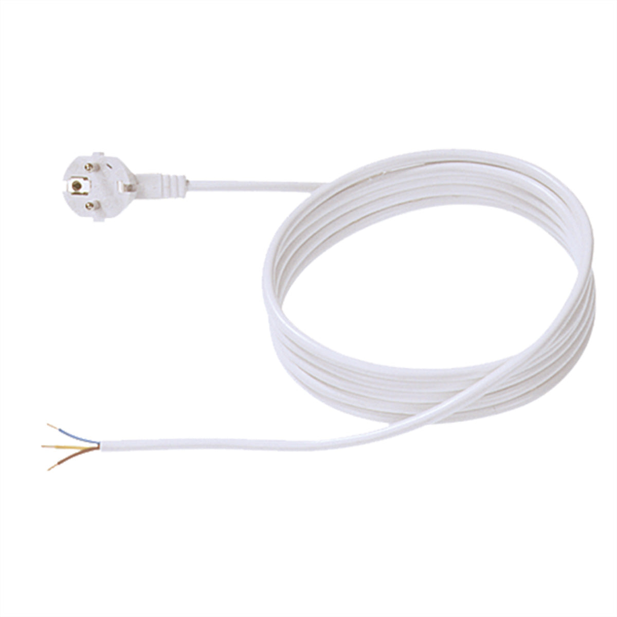 Bachmann Verlängerungskabel – Schuko (CEE 7/7) – Offenes Ende, 3 m, 3×0,75 mm², Weiss
