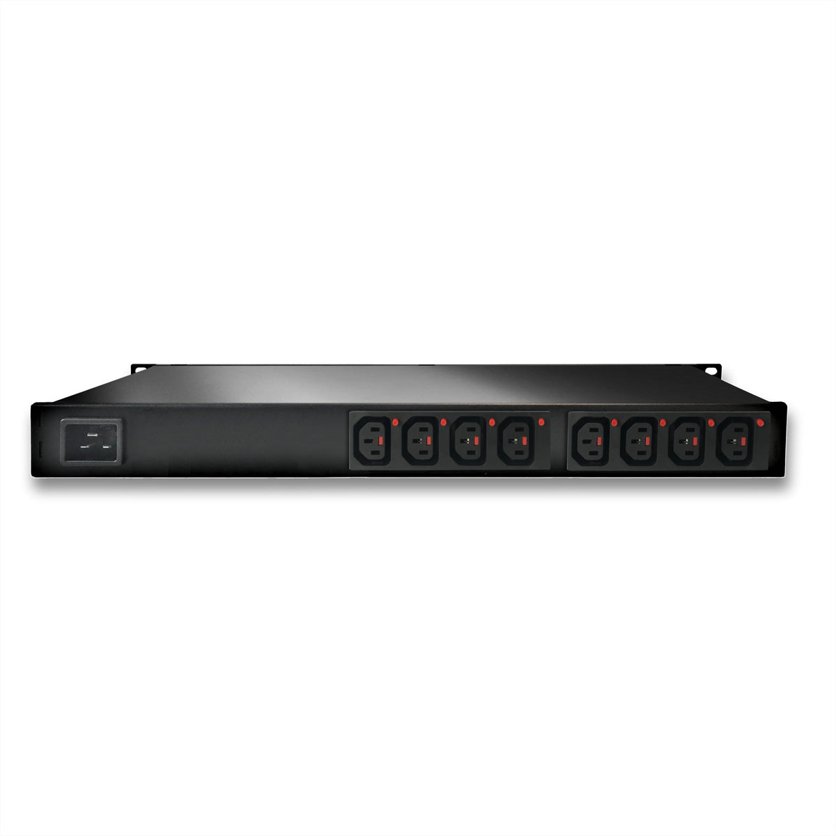 Güde Gude IP Power Switch – 230 V, 10 A, C20 IN, 8× C13 OUT, 1U – Schwarz – 8031-1