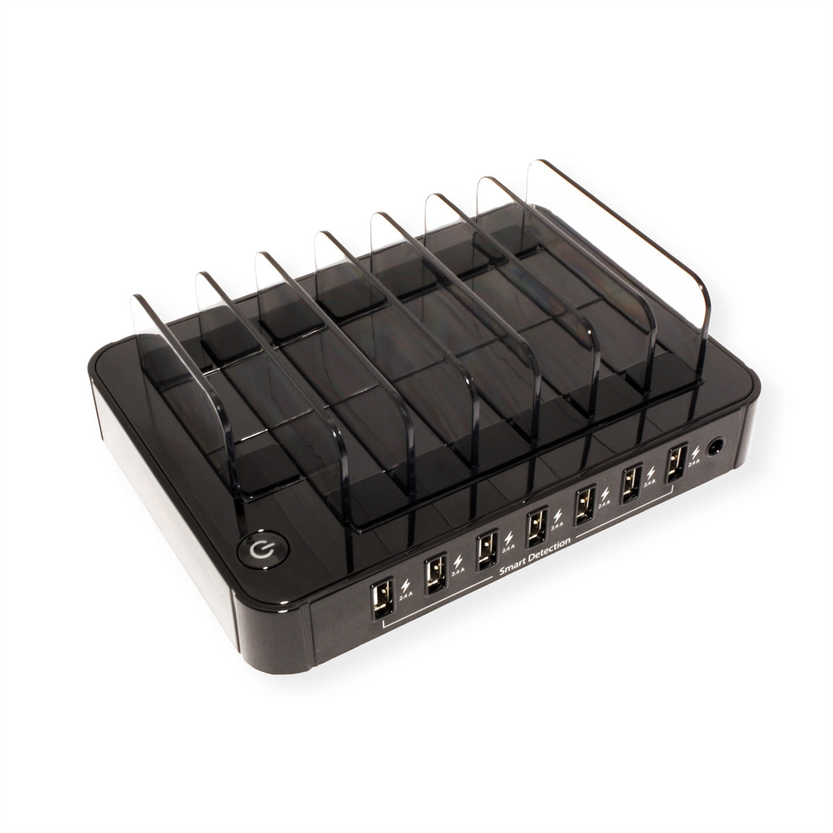 ROLINE USB-Desktop-Ladegerät 84 W – USB-A×7, SmartID, Überspannungsschutz – EU-Stecker (Typ C) – Schwarz
