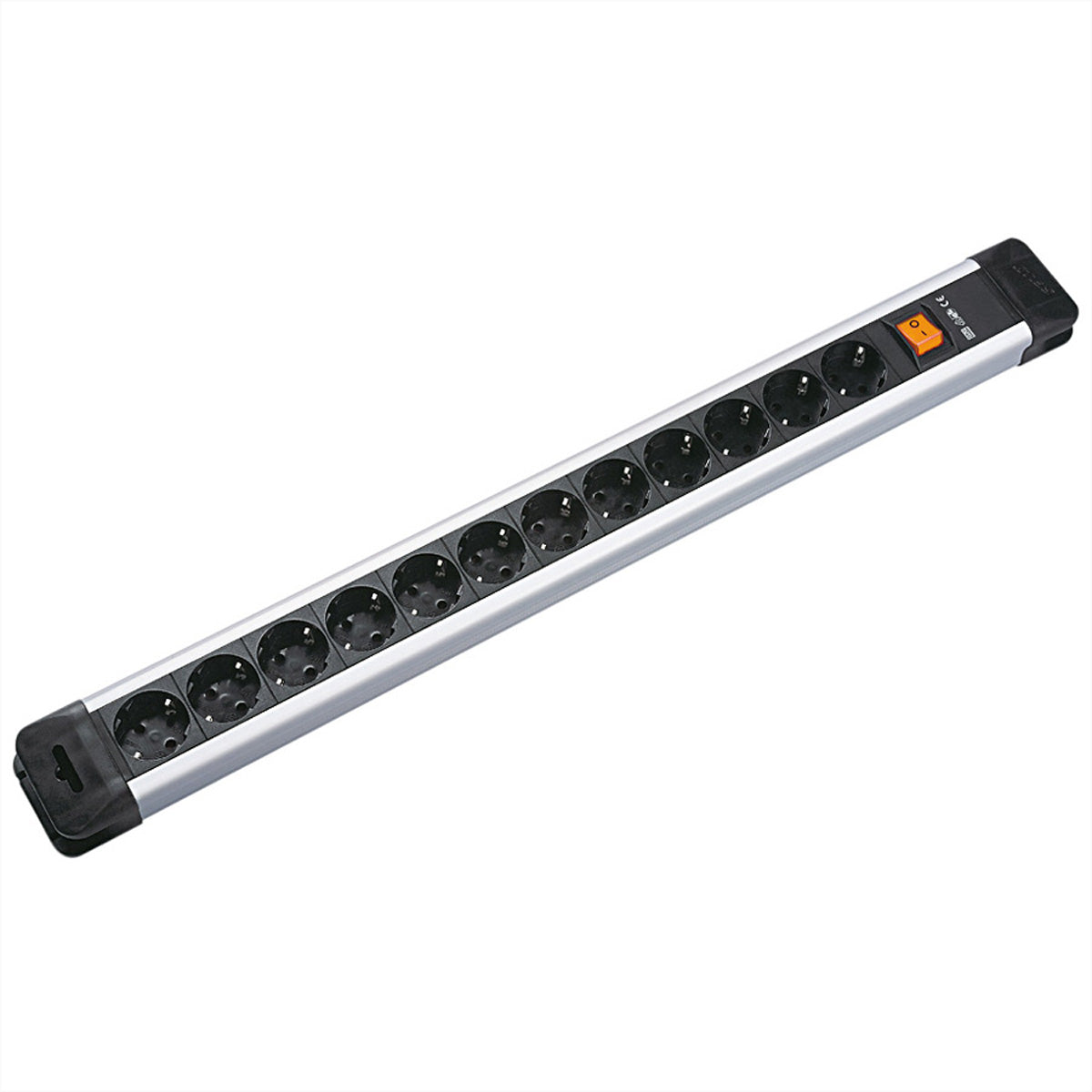 Bachmann CONNECTUS – Steckdosenleiste, 9× Schuko (Typ F), mit Schalter, 2 m, Schutzkontakt-Winkelstecker