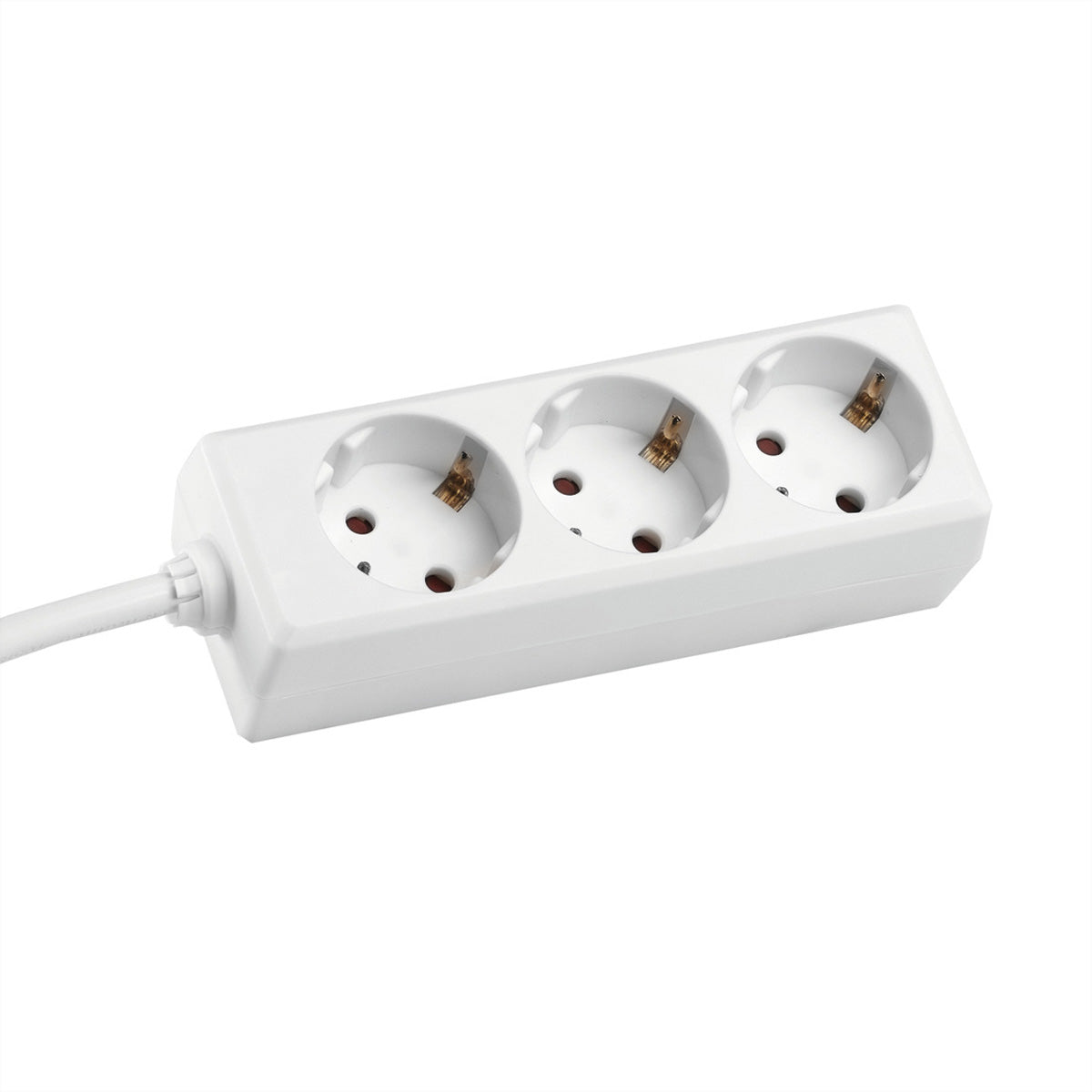 Bachmann Steckdosenleiste – 3×Schuko (Typ E/F), 3,0 m Kabel, 16 A/3600 W, Schutzkontakt-Winkelstecker