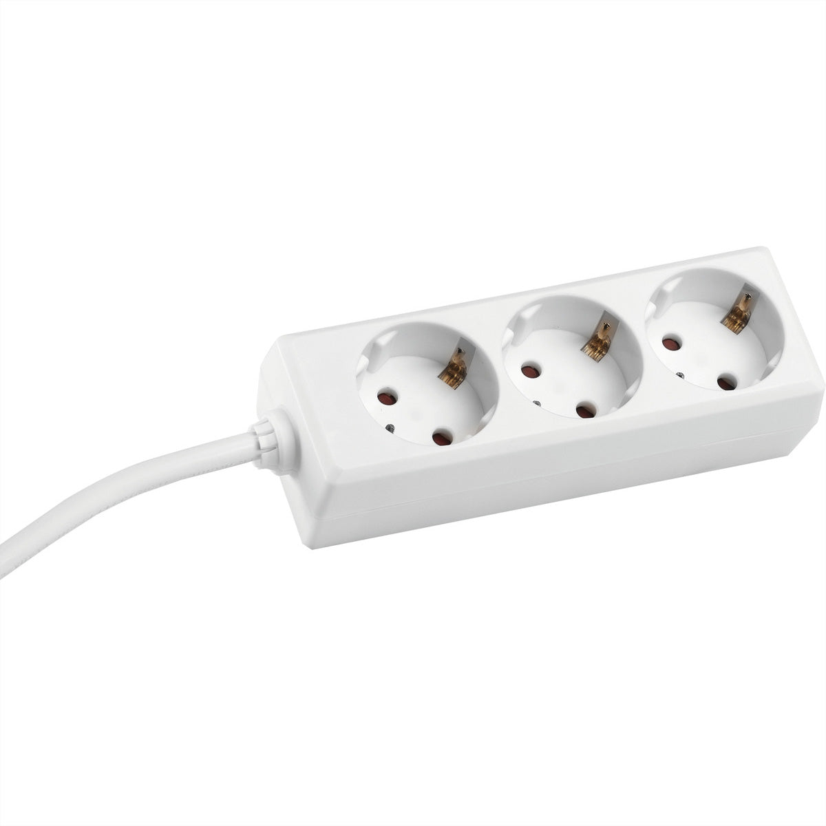 Bachmann Steckdosenleiste – 3×Schuko (Typ E/F), 3,0 m Kabel, 16 A/3600 W, Schutzkontakt-Winkelstecker