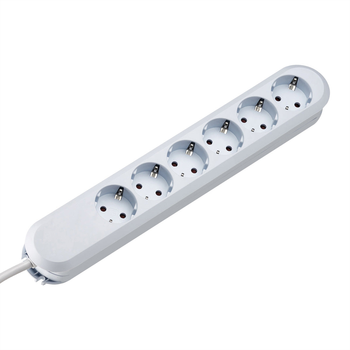 Bachmann Steckdosenleiste – 6× Schuko (Typ E/F), 3 m, ohne Schalter, weiss