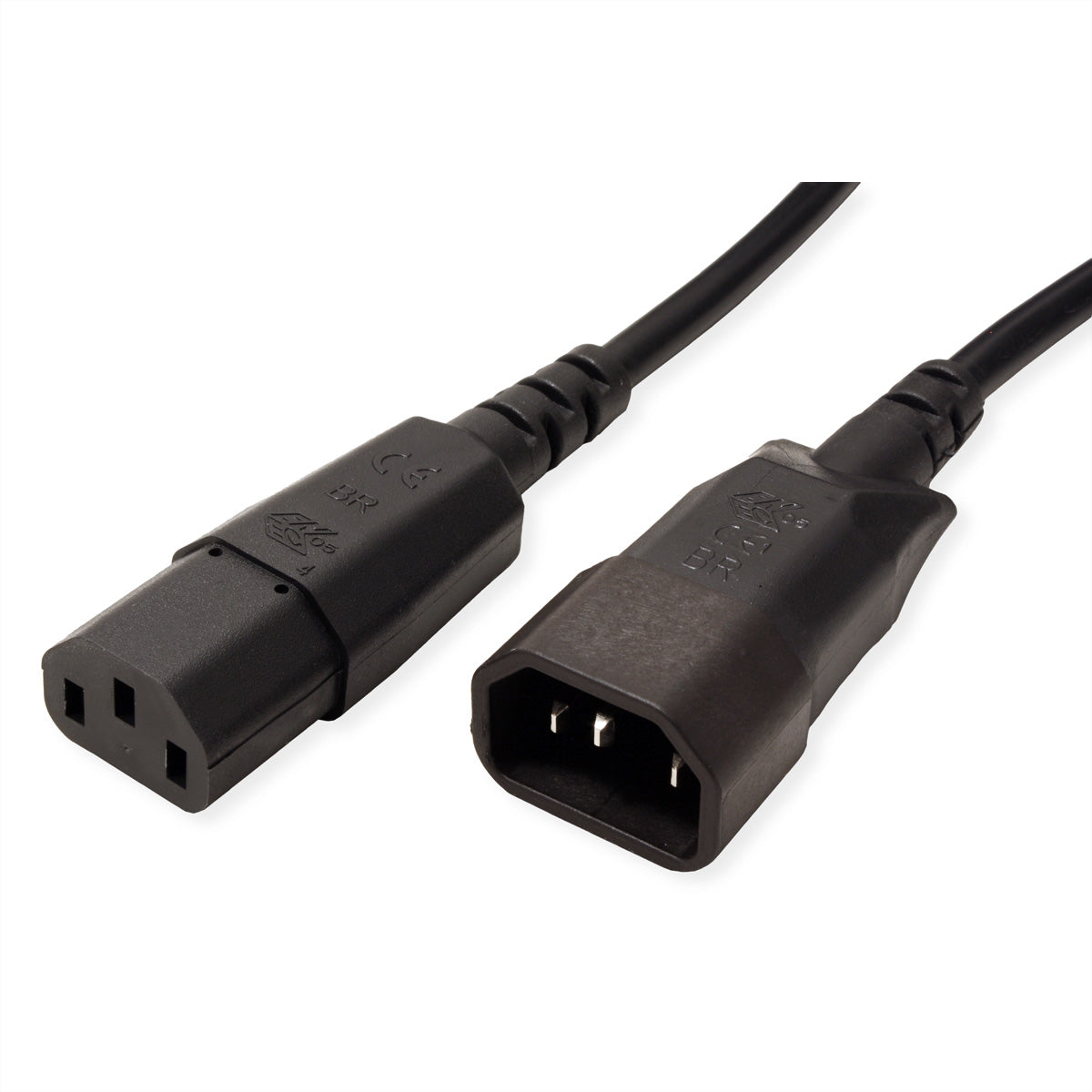 Bachmann Netzkabel – IEC C14–IEC C13, 2 m, 250 V/10 A, schwarz