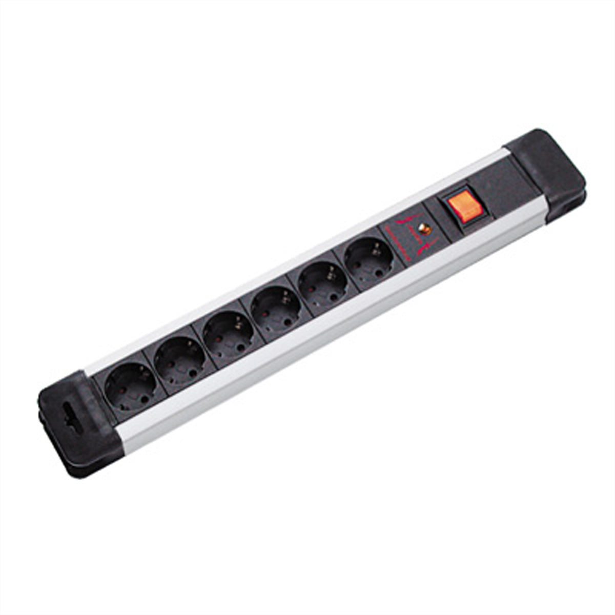 Bachmann CONNECTUS – Steckdosenleiste, 6× Schuko (Typ F), mit Schalter, 2 m