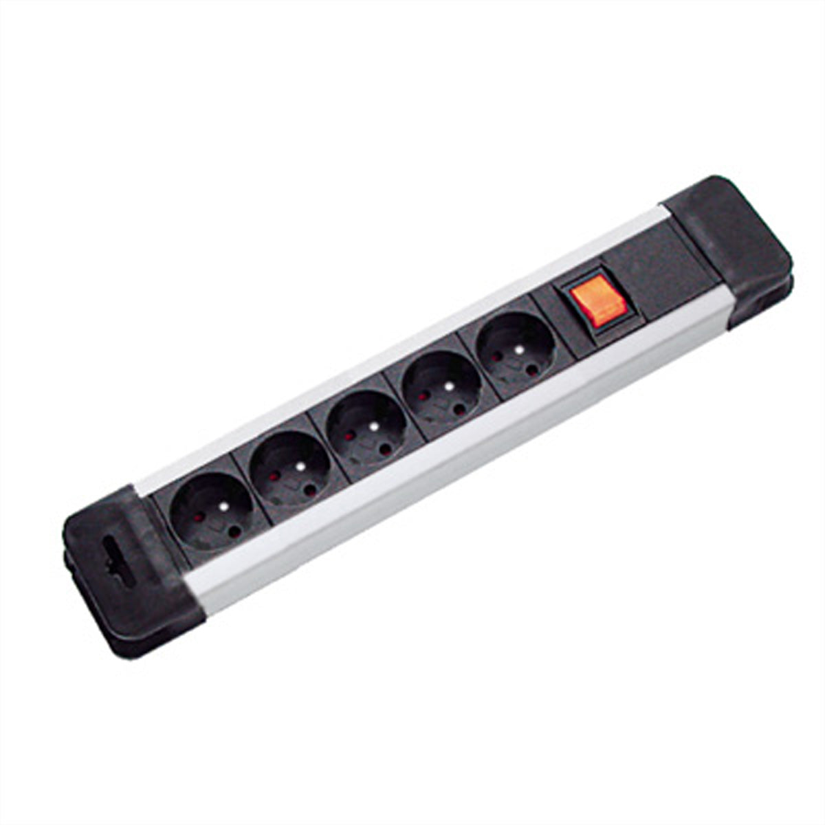 Bachmann Steckdosenleiste, 5×UTE (Typ E), mit Schalter, 2 m, Eingang Schutzkontakt Typ E/F