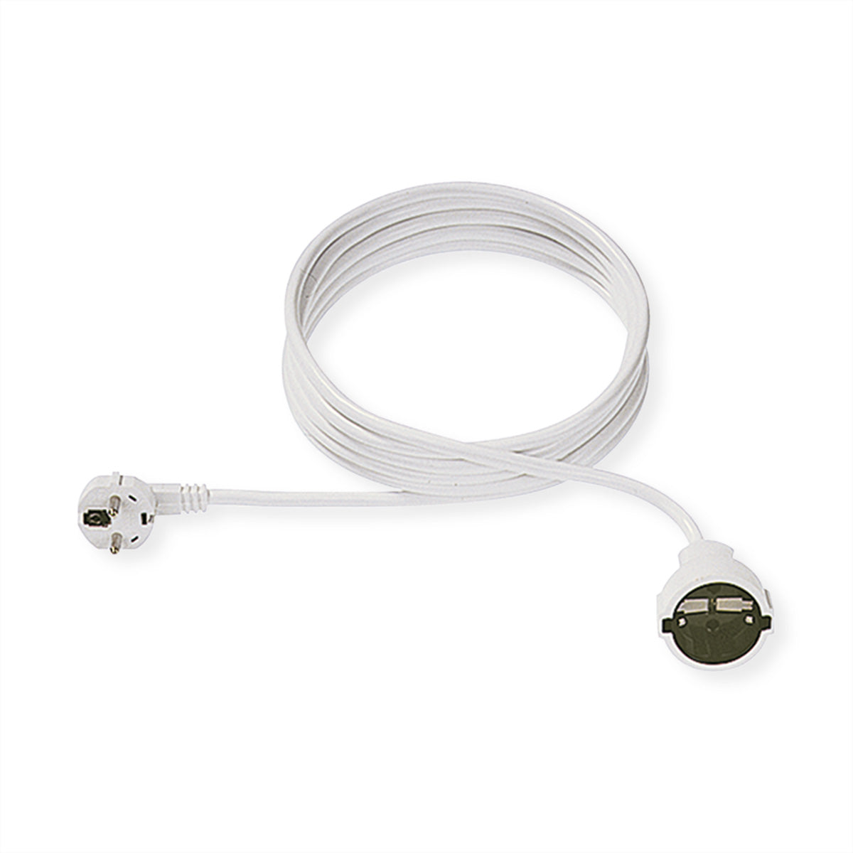 Bachmann Verlängerungskabel – Schuko (CEE 7/7)–Schuko (Typ F), 5 m, IP20, 3×1,5 mm², Weiss