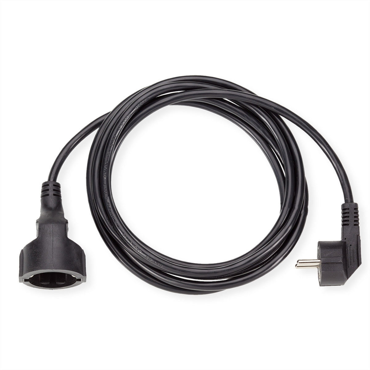 Bachmann Verlängerungskabel – Schuko (CEE 7/7)–Schuko (CEE 7/3), 10 m, IP20, 3×1,5 mm², Schwarz