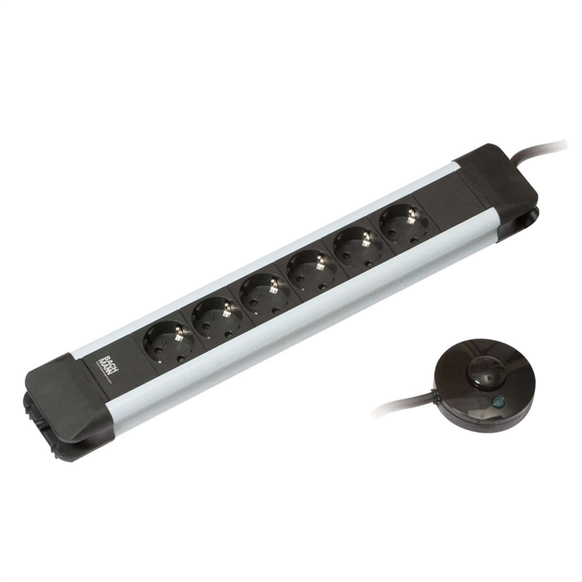 Bachmann CONNECTUS – Steckdosenleiste, 6× Schuko (Typ F), mit Fussschalter, 1,5 m, Stecker Schutzkontakt