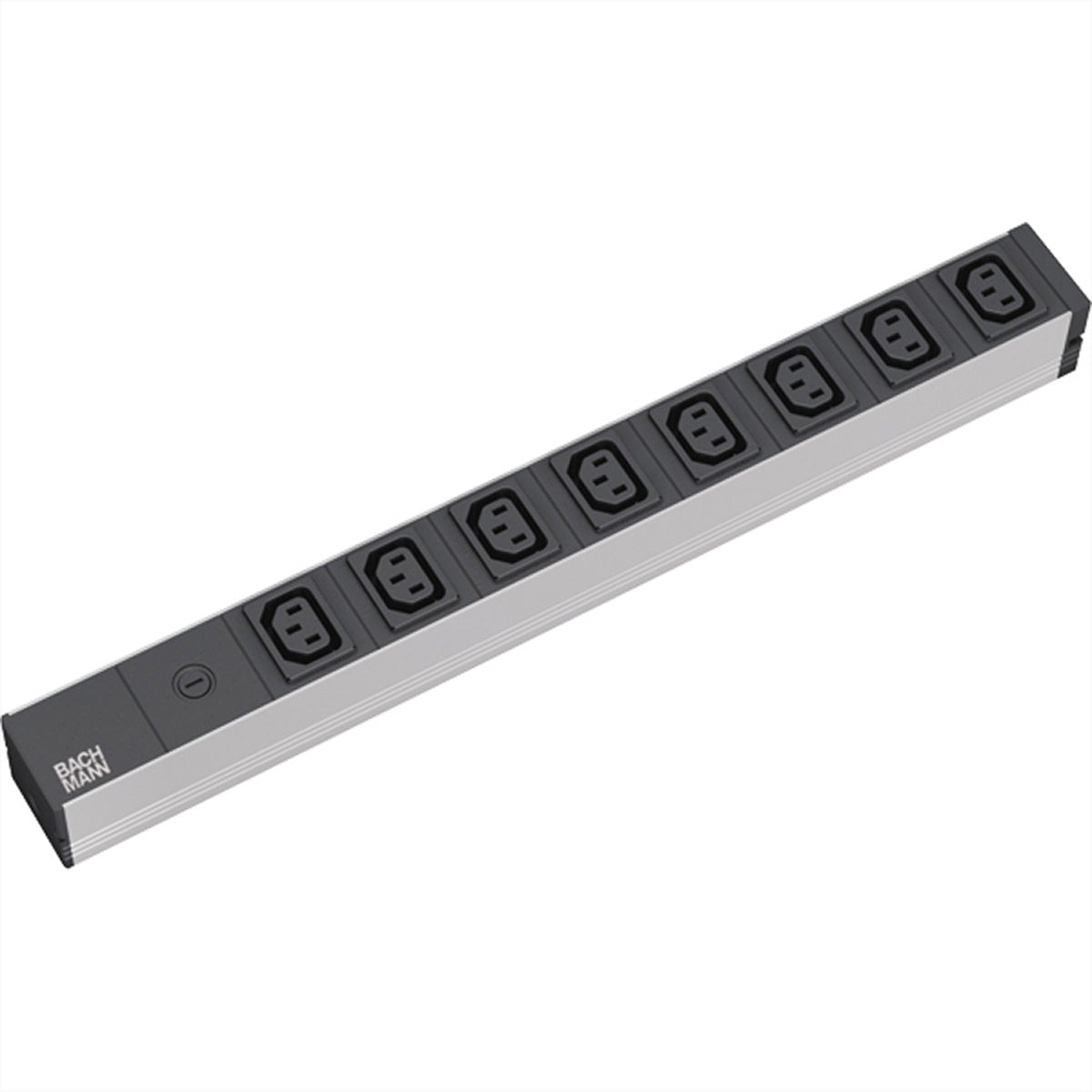 Bachmann 19" Steckdosenleiste 2300 W – Rackmount 1U, Schutzkontakt (CEE 7/7) – C13×8 – Kabel 2 m – Schwarz