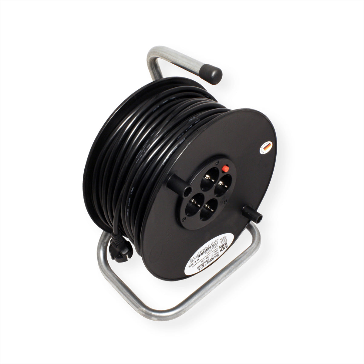 Bachmann Kabelrolle, 50 m, 4×T13 – Schwarz