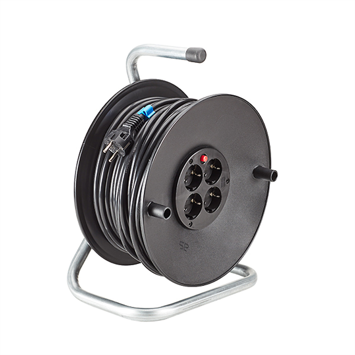 Bachmann Kabelrolle, 50 m, 4×T13 – Schwarz