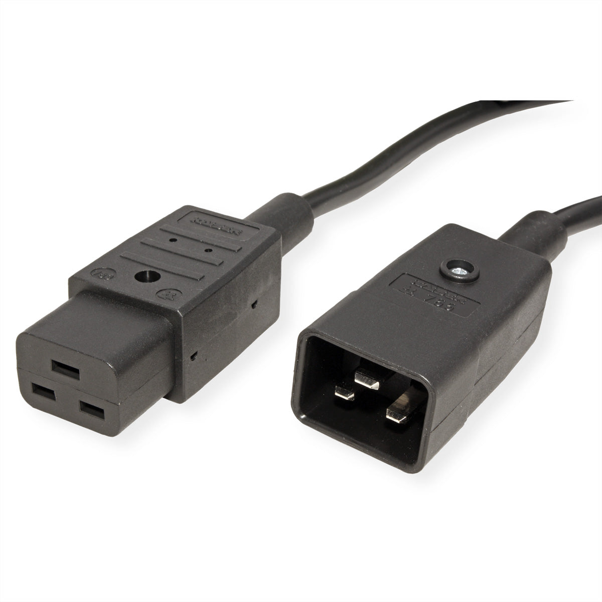 Bachmann Netzkabel – IEC C20–IEC C19, 3 m, 250 V/16 A, Schwarz