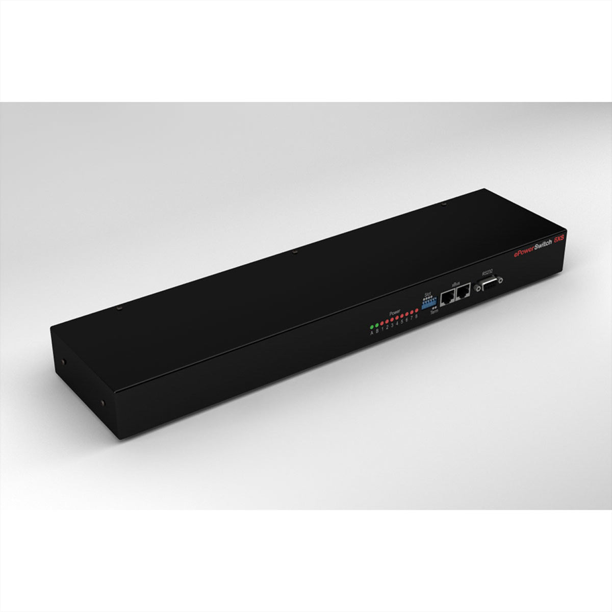 Neol Rack-Zugangsmodul – 230 V, 10 A – 2× C14 IN, 8× C13 OUT – 1U – Schwarz – ePowerSwitch 8XS Satellite