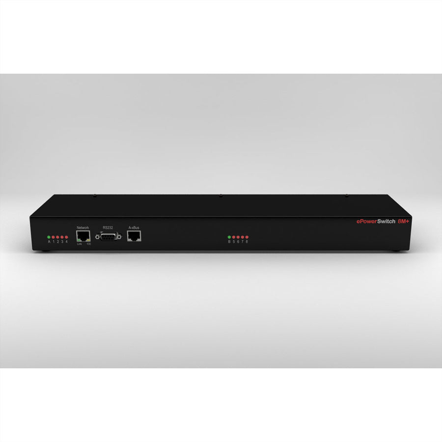 Neol ePowerSwitch 8M+ IP Power Switch 2300 W – IP (RJ45), RS232 – IEC C14×8 – 19" Rack, schwarz