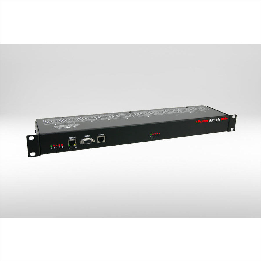 Neol ePowerSwitch 8M+ IP Power Switch 2300 W – IP (RJ45), RS232 – IEC C14×8 – 19" Rack, schwarz