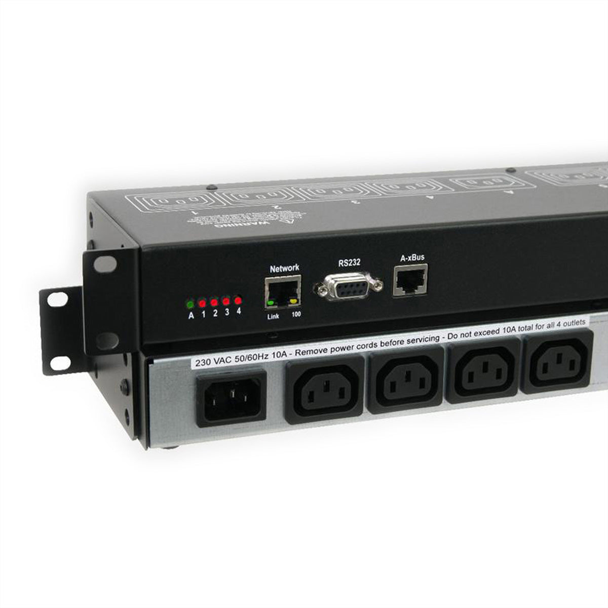 Neol ePowerSwitch 8M+ IP Power Switch 2300 W – IP (RJ45), RS232 – IEC C14×8 – 19" Rack, schwarz