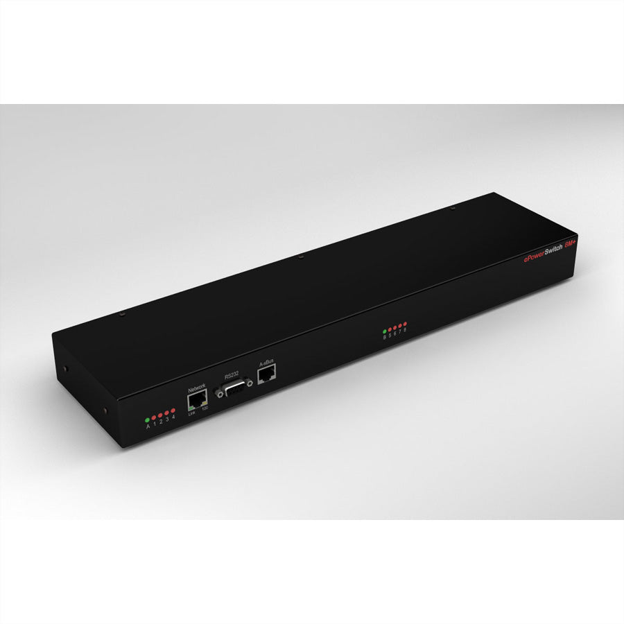 Neol ePowerSwitch 8M+ IP Power Switch 2300 W – IP (RJ45), RS232 – IEC C14×8 – 19" Rack, schwarz