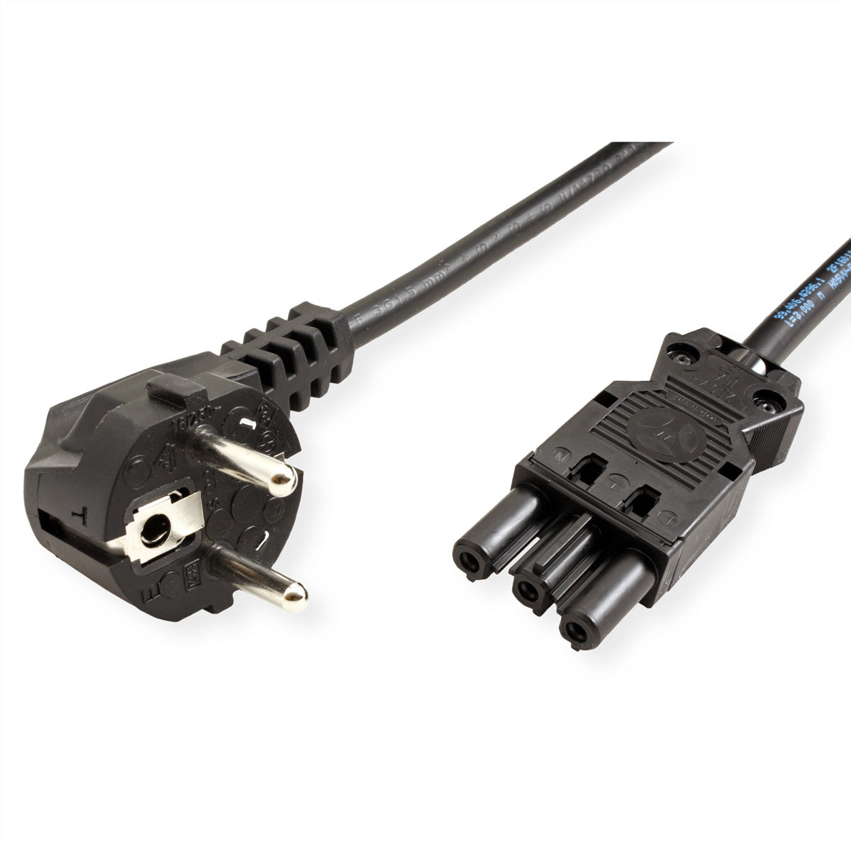 Bachmann Netzkabel – Schuko (CEE 7/7) – Wieland GST18, 1,5 m, schwarz