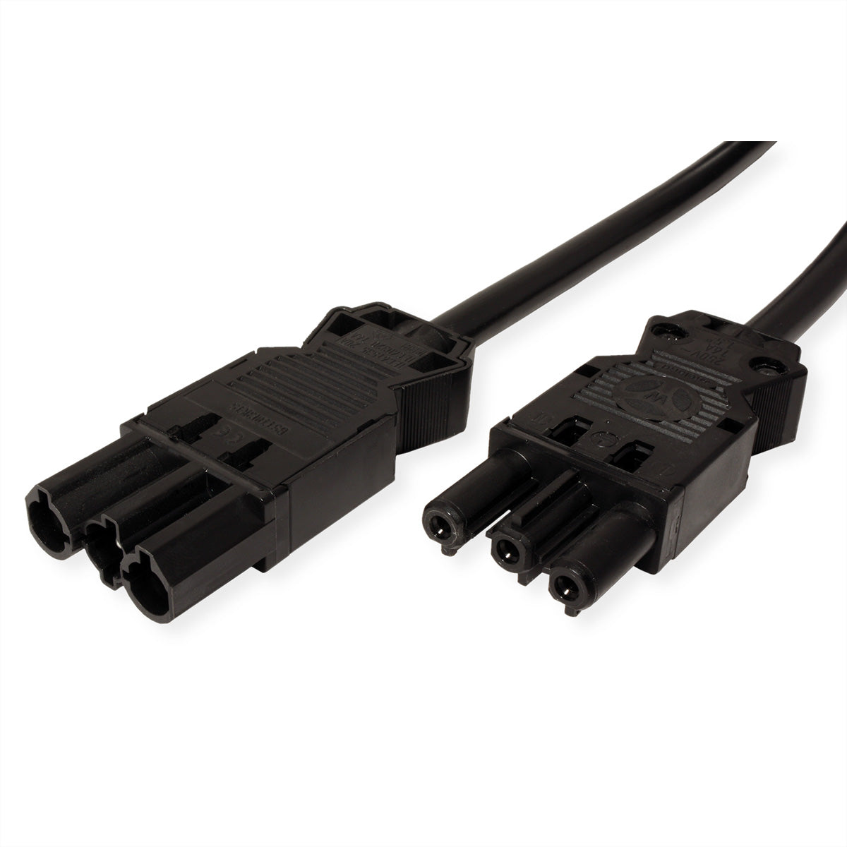 Bachmann Verlängerungskabel – GST18 (Stecker)–GST18 (Kupplung), 4 m, H05VV-F, 3×1,5 mm², schwarz