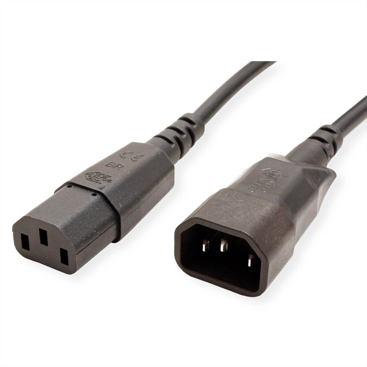 Bachmann Netzkabel – IEC C14 zu IEC C13, 1 m, 250 V/10 A, Schwarz