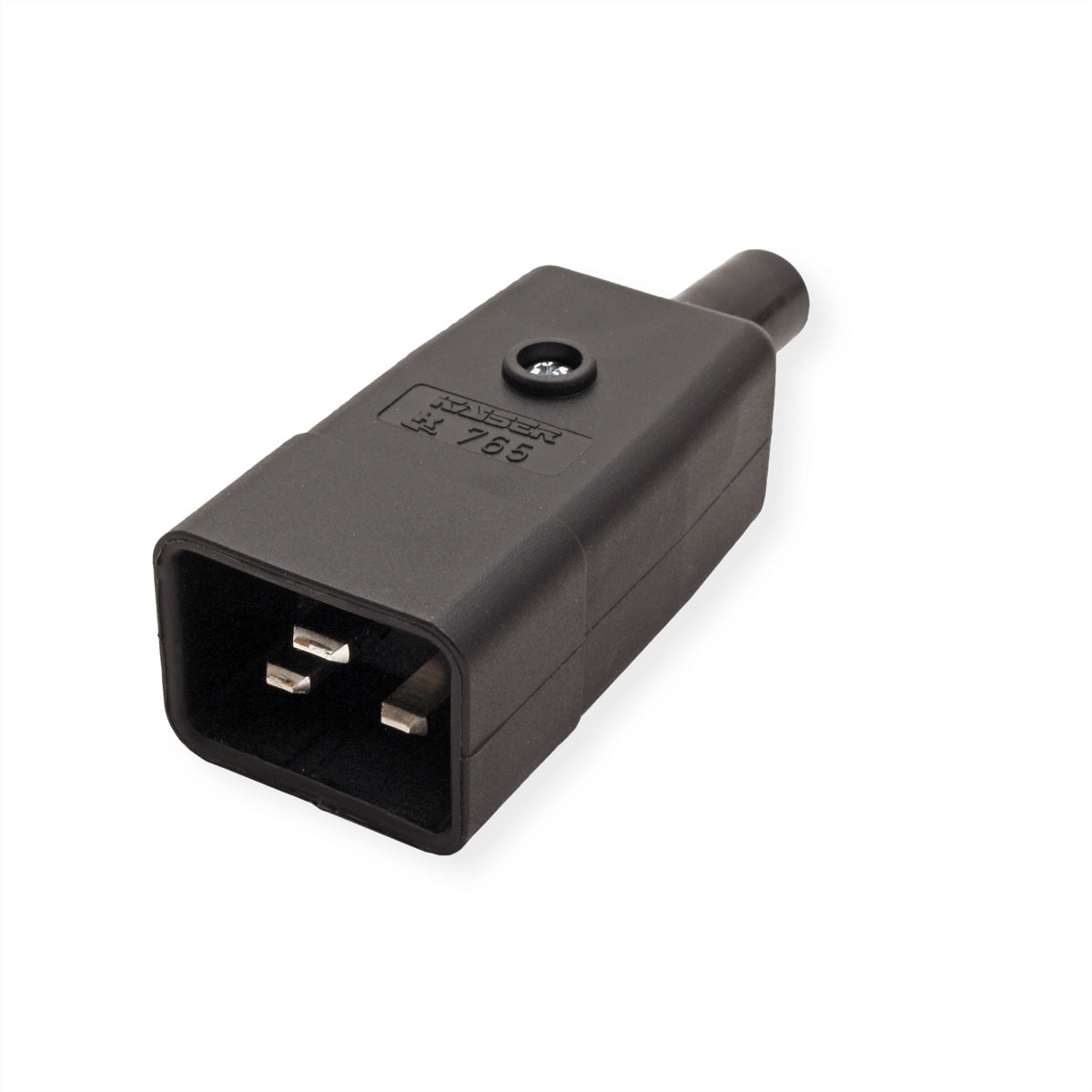 Bachmann Montagestecker IEC320 C20, 16 A 250 V, Schraubanschluss, 92×34×25 mm – schwarz