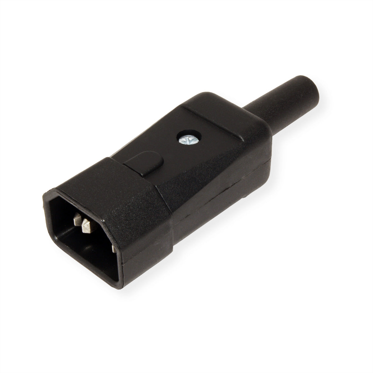 Bachmann Kaltgerätestecker IEC320 C14, 10 A 250 V, Schraubanschluss, zur Selbstmontage – schwarz