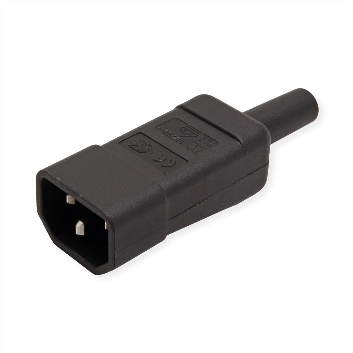Bachmann Kaltgerätestecker IEC320 C14, 10 A 250 V, Schraubanschluss, zur Selbstmontage – schwarz