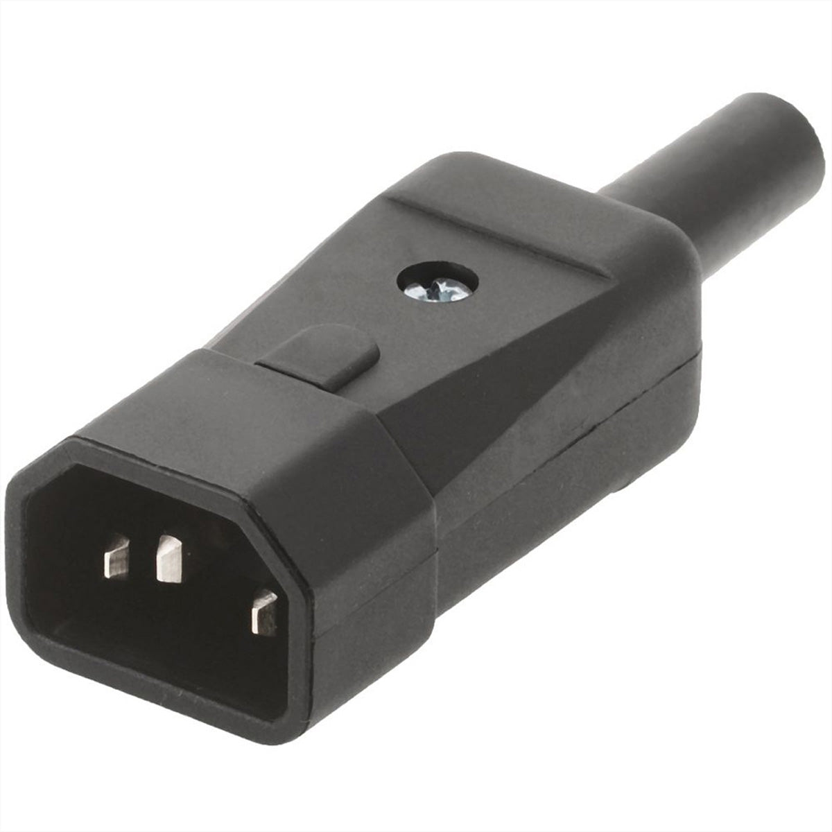 Bachmann Kaltgerätestecker IEC320 C14, 10 A 250 V, Schraubanschluss, zur Selbstmontage – schwarz
