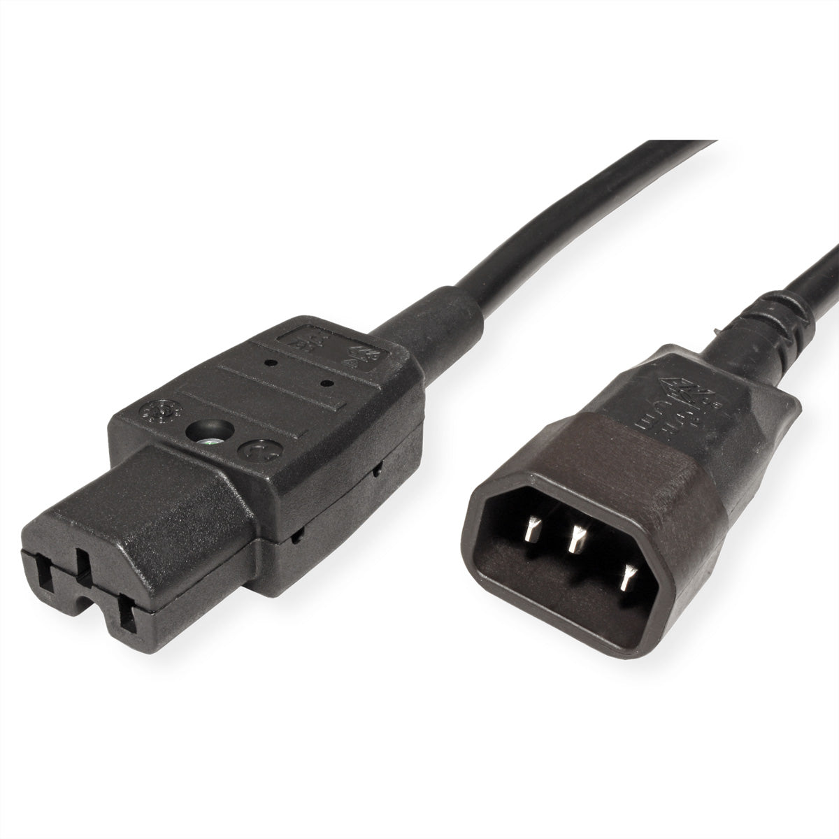 Bachmann Netzkabel – IEC C14–IEC C15, 1,5 m, 250 V/10 A, schwarz
