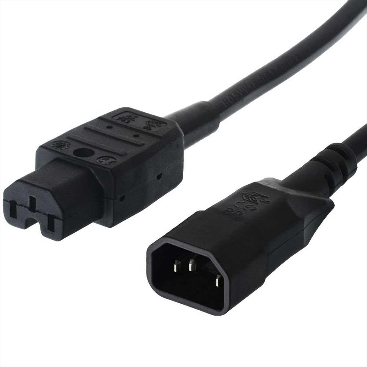 Bachmann Netzkabel – IEC C14–IEC C15, 1 m, 250 V/10 A, schwarz