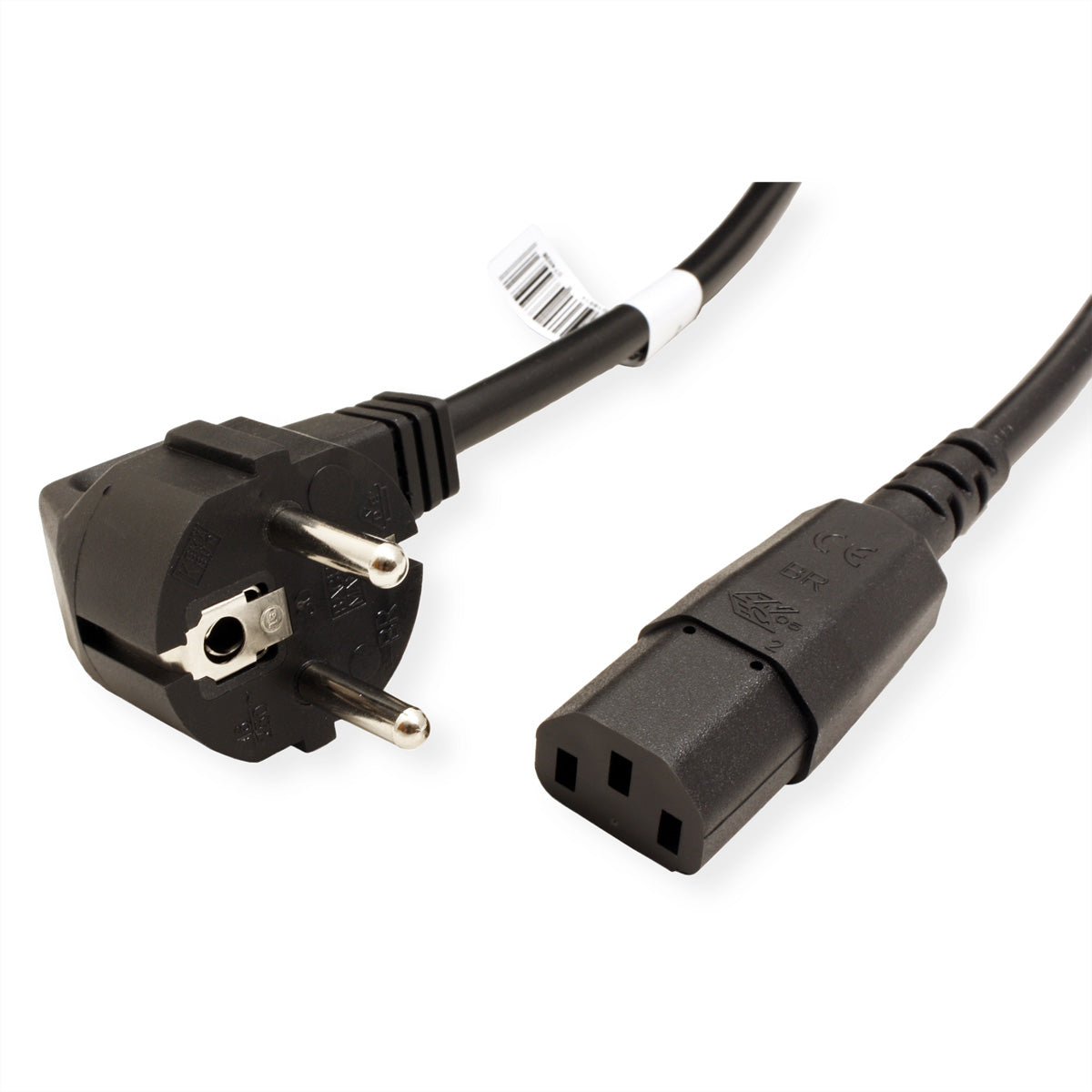 Bachmann Netzkabel – Schuko (CEE 7/7)–IEC C13, 0,75 m, 250 V/10 A, schwarz