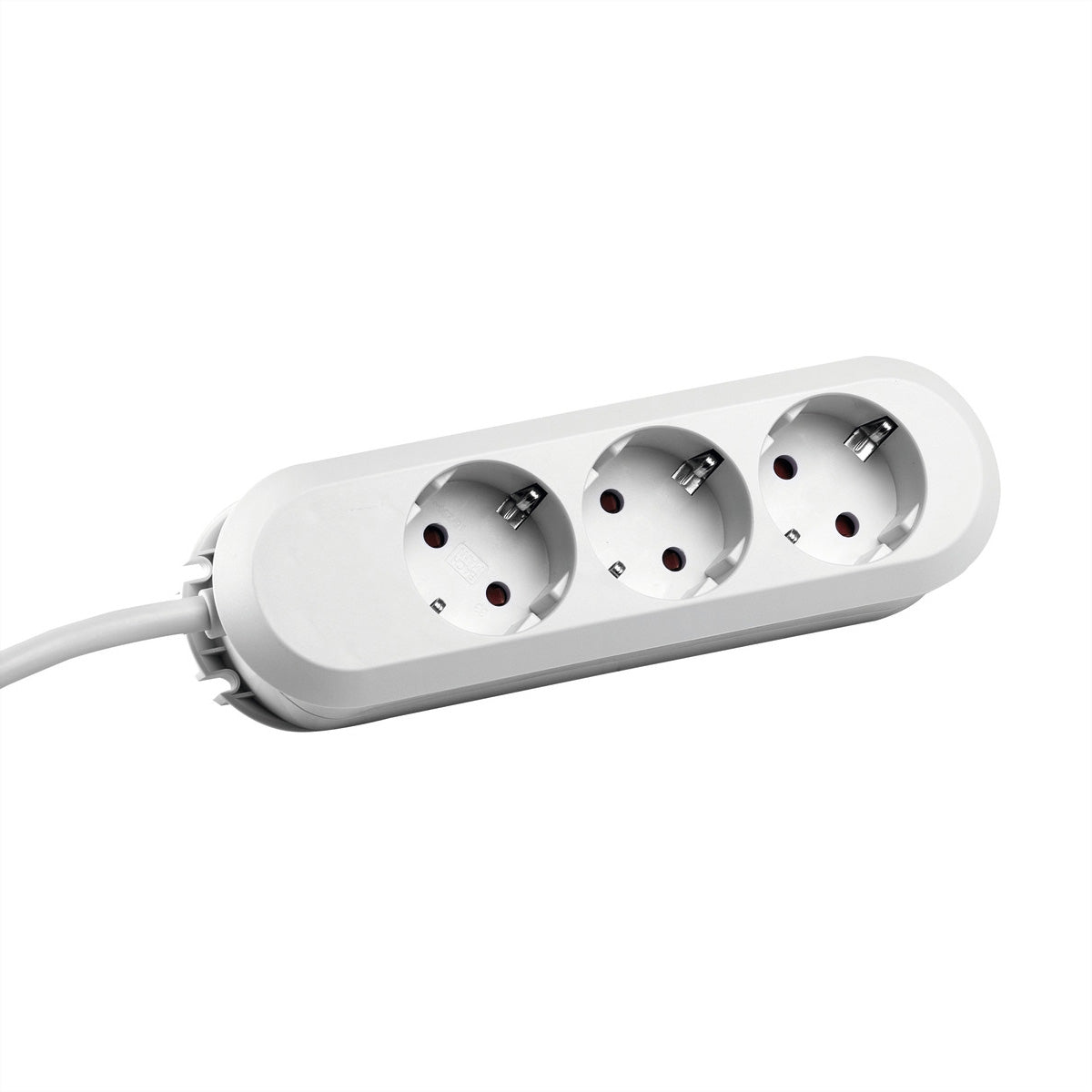 Bachmann SMART – Steckdosenleiste, 3× Schuko (Typ F), ohne Schalter, 3 m, Winkelstecker CEE 7/7