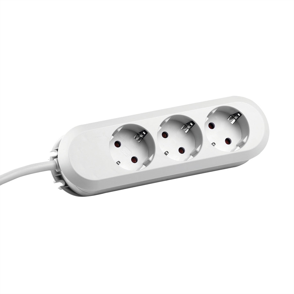 Bachmann SMART – Steckdosenleiste, 3× Schuko (Typ F), 1,5 m, Stecker Schutzkontaktwinkelstecker, Weiss