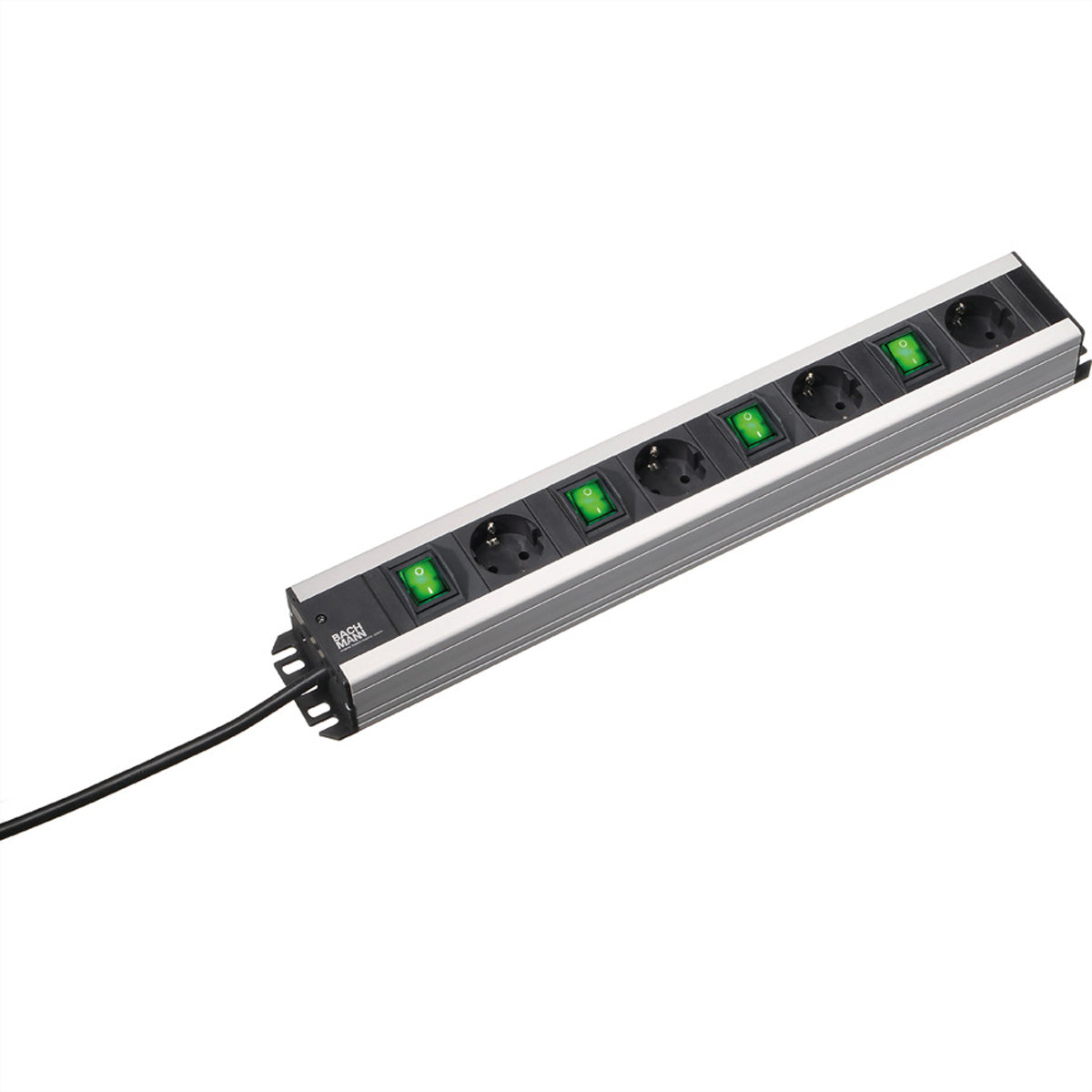 Bachmann Handwerkerleiste – Steckdosenleiste mit 4× Schuko (Typ F) Steckdosen, mit Schalter, 2 m, IP20