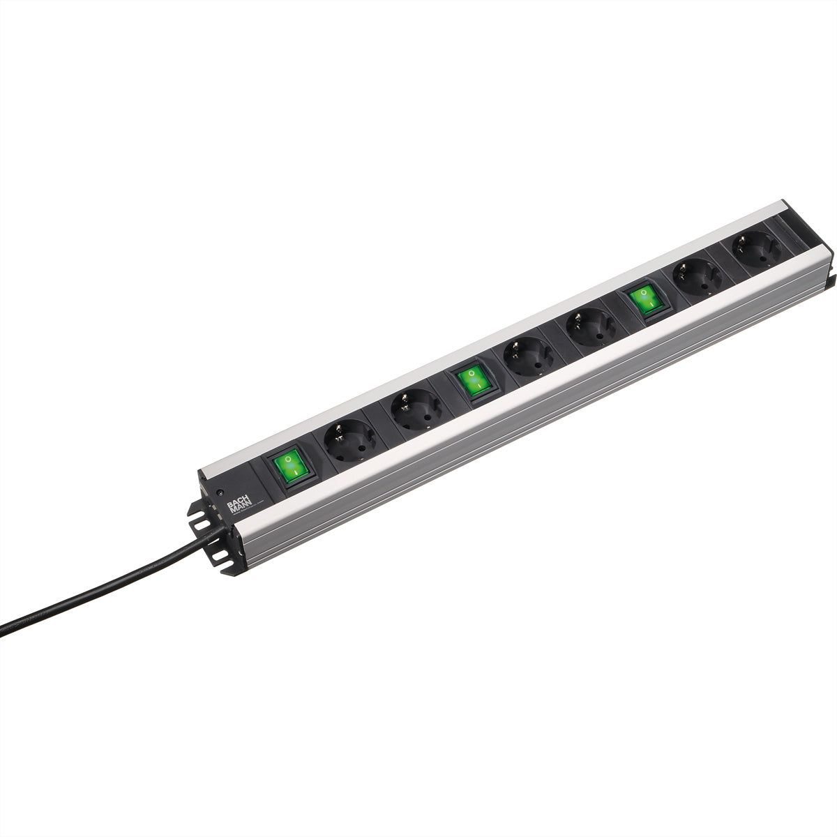 Bachmann Steckdosenleiste – 6×T13, 2 m, 3×Schalter, IP20