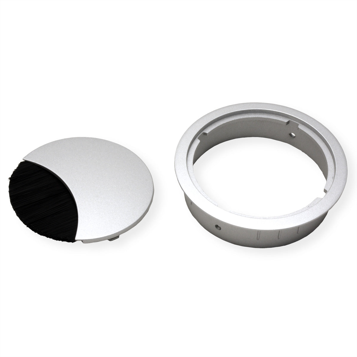 Bachmann LOOP ROUND Kabeldurchlass – 87 × 87 × 22 mm – Zink – Grau metallisch, für 80 mm Bohrungen
