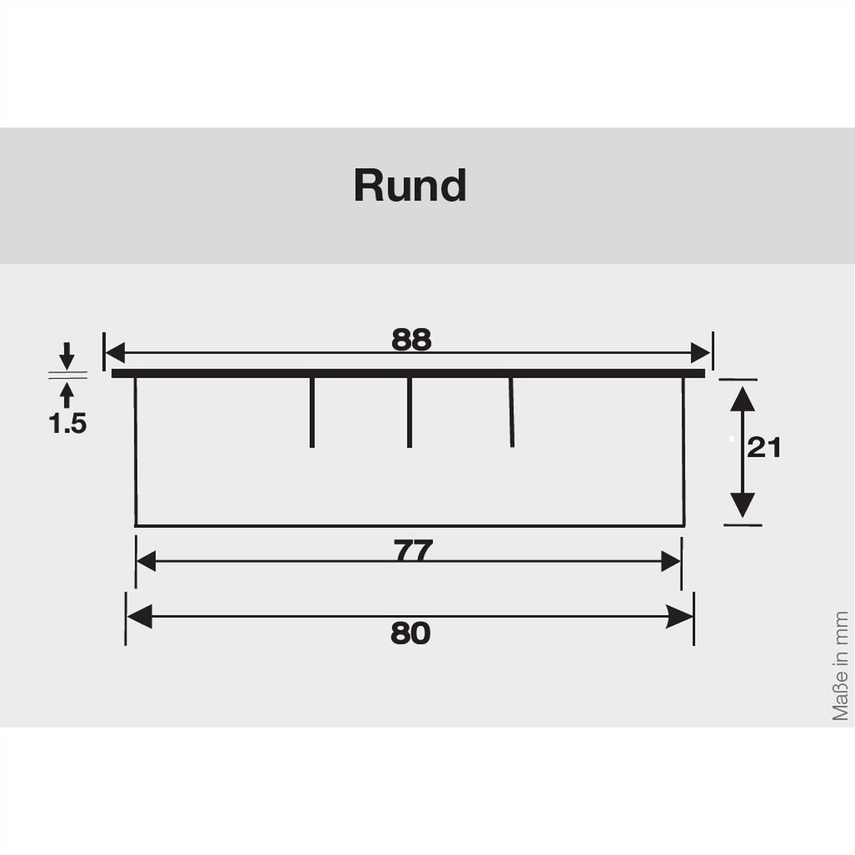 Bachmann LOOP ROUND Kabeldurchlass – 87 × 87 × 22 mm – Zink – Grau metallisch, für 80 mm Bohrungen