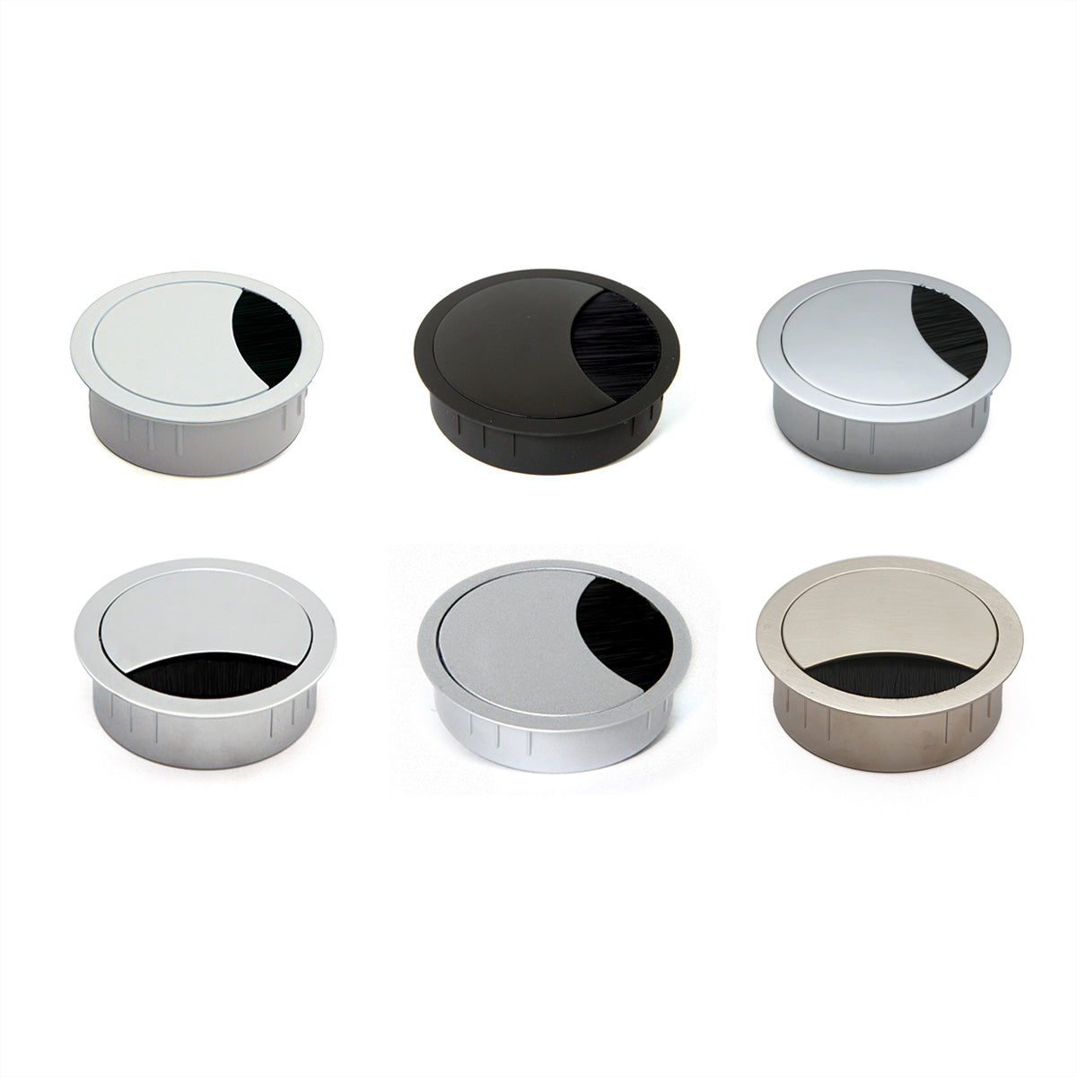 Bachmann LOOP ROUND Kabeldurchlass – 87 × 87 × 22 mm – Zink – Grau metallisch, für 80 mm Bohrungen