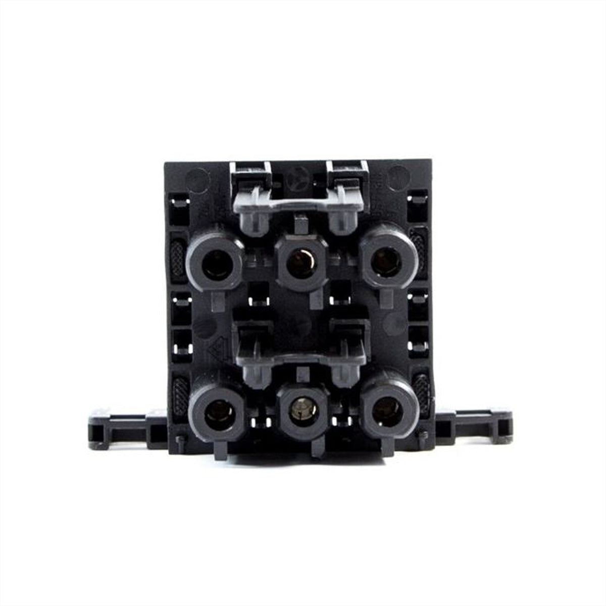 Bachmann Verteilerblock, 1×GST18 (Eingang) + 3×GST18 (Ausgänge), Verriegelungslaschen, 60×40×45 mm – schwarz