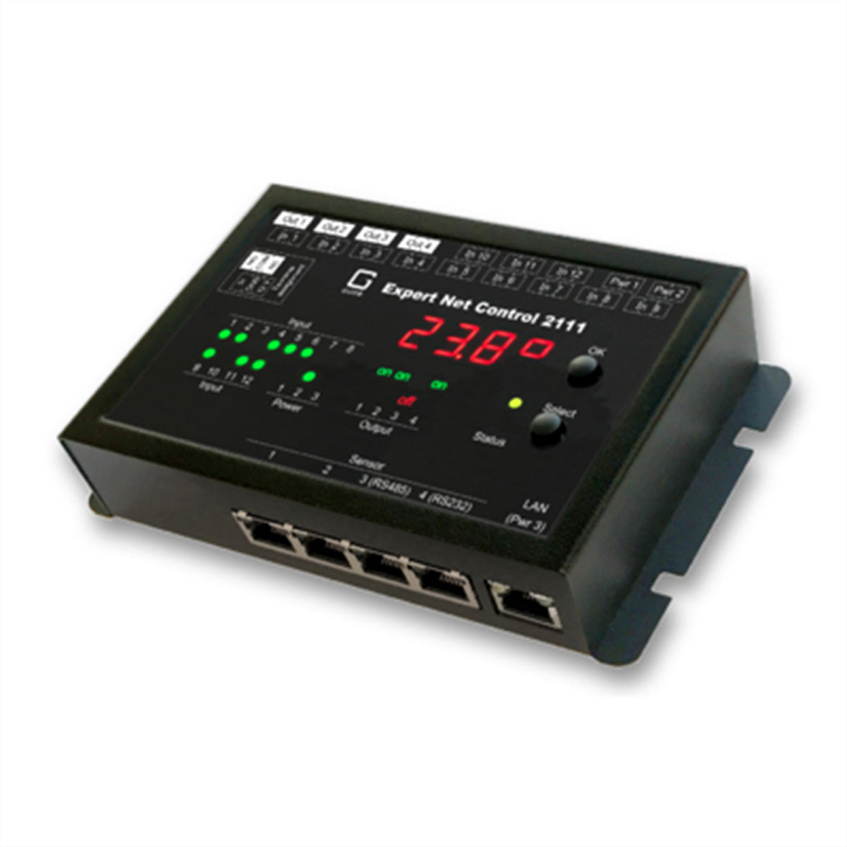 Gude DI/O-Modul (Ethernet) – 12× passive Eingänge, RJ45 10/100 Mbit/s – Schwarz – 2111-1 Expert NetControl