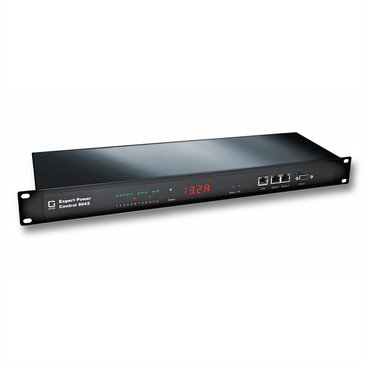 Güde Gude Rack-PDU – Ausgangsmessung, IEC-Lock, 1-ph, 1U-Rack, 16 A 230 V, 12×C13, C20