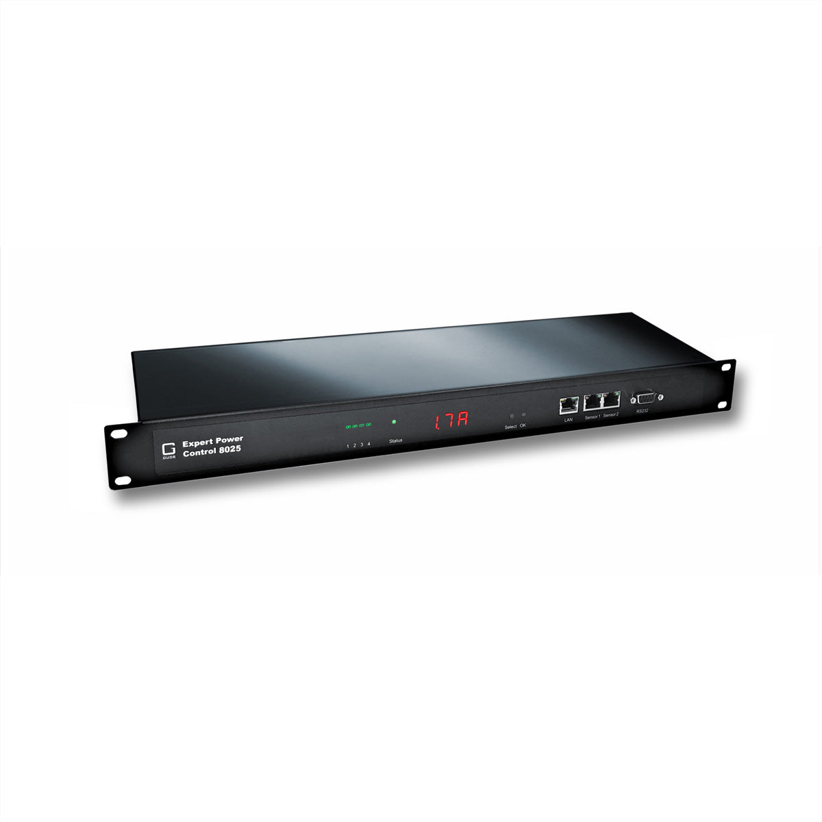 Güde Gude Rack-PDU Expert Power Control 8025-1 – 1U, 4× IEC C13, IEC C20 Eingang, 230 V/16 A, 3600 W, schwarz