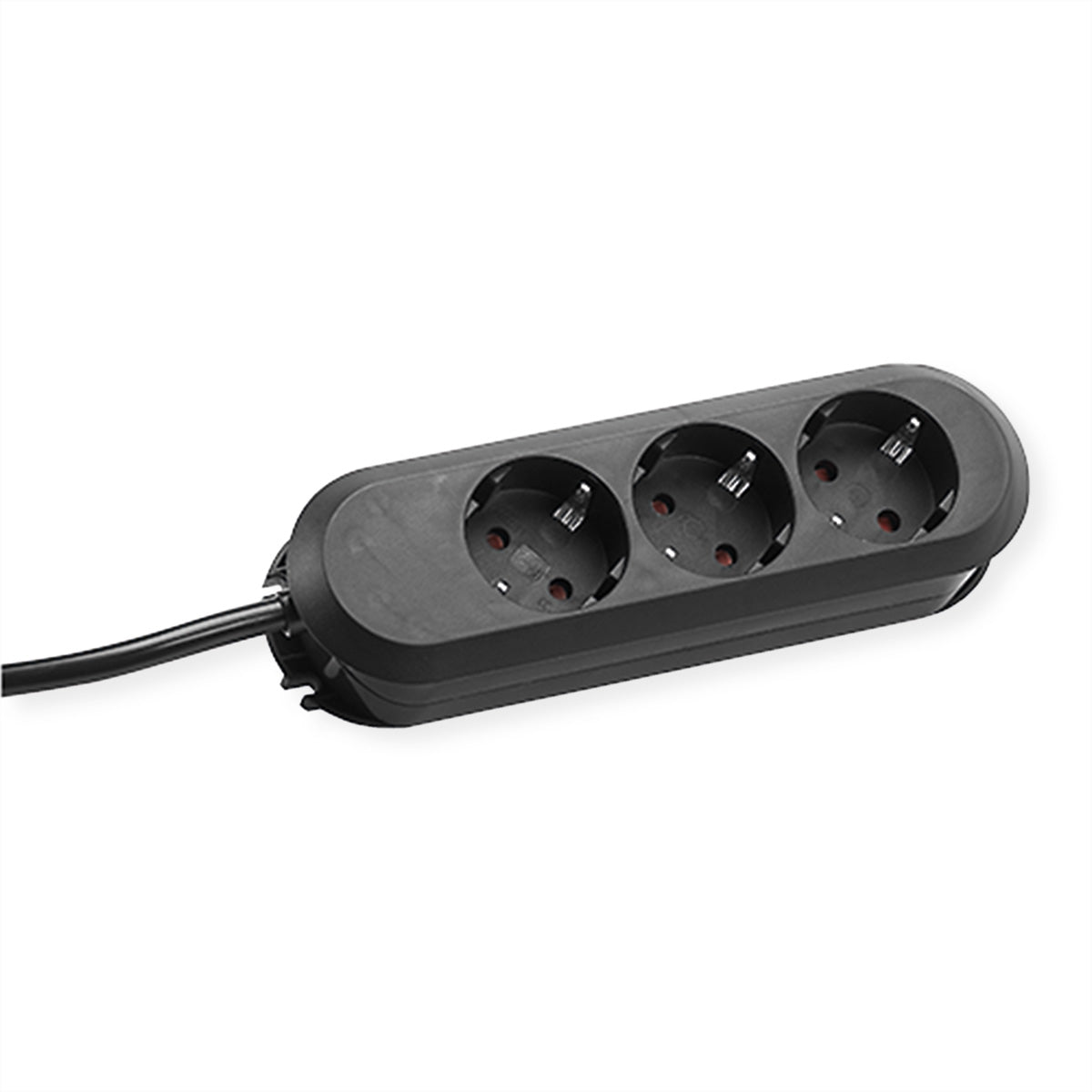 Bachmann Steckdosenleiste – 3×T13, ohne Schalter, 3 m – schwarz