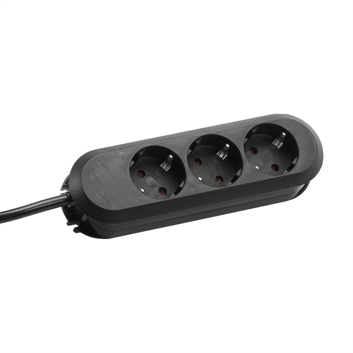 Bachmann Steckdosenleiste – 3× Schuko (Typ E/F), 5 m, ohne Schalter, schwarz