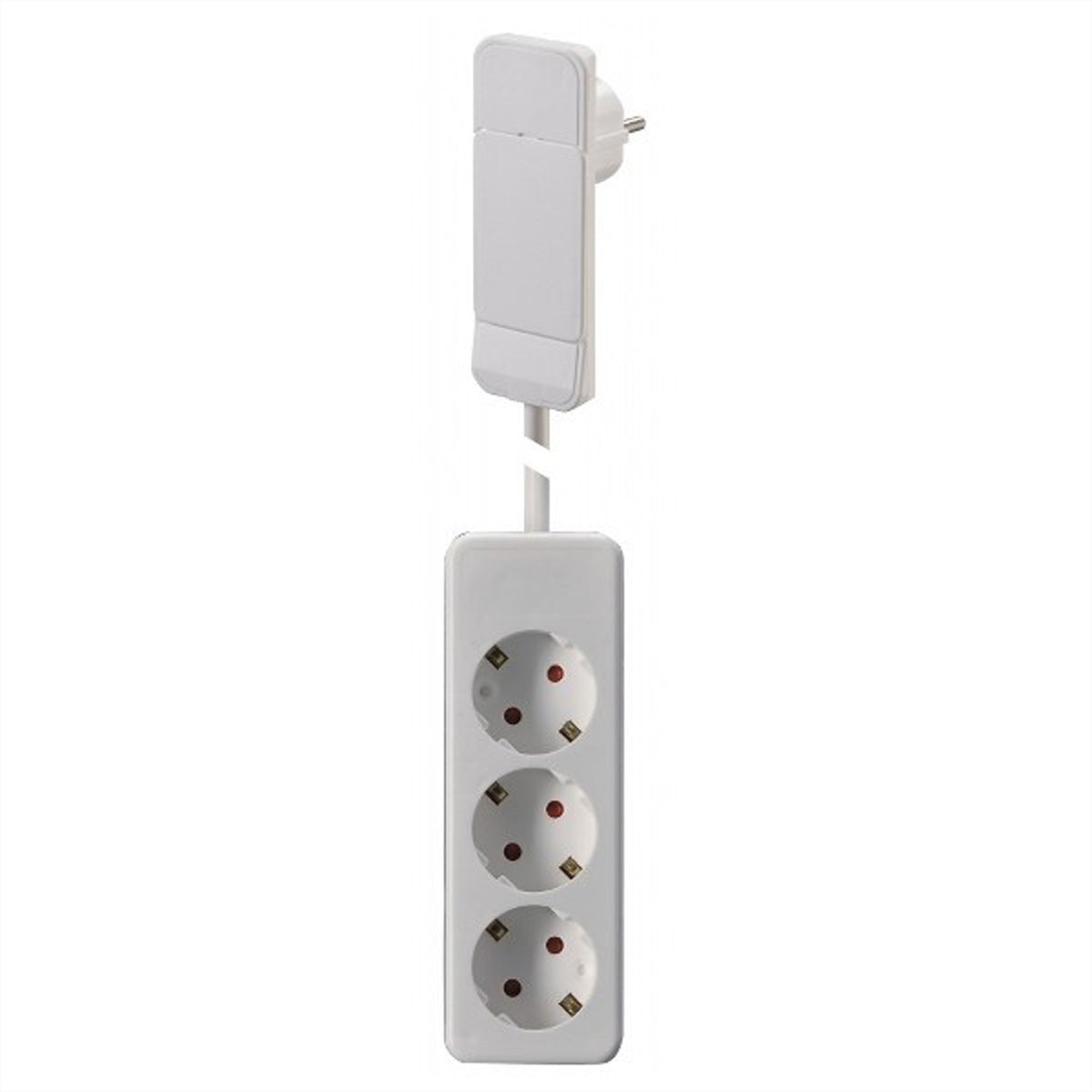 Bachmann Steckdosenleiste – 3× Schuko (Typ E/F), 1,6 m, ohne Schalter, weiss