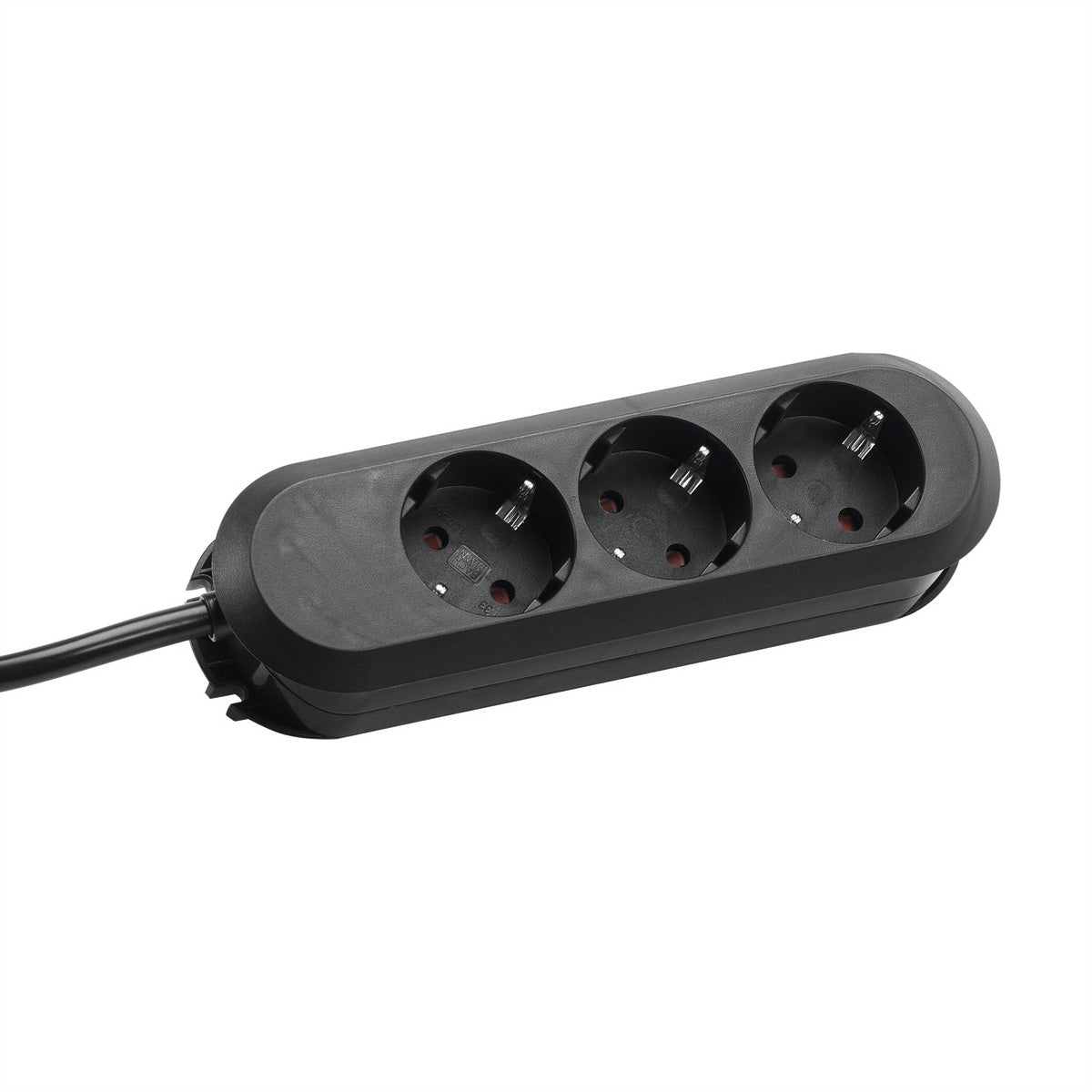 Bachmann Steckdosenleiste – 3× Schuko (Typ E/F), 1,5 m, ohne Schalter, mit Berührungsschutz, schwarz